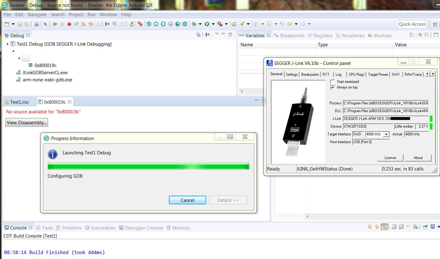 Slaeber v4 Nighty и Segger Jlink